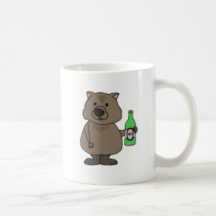 Caneca De Café Garrafa engraçada do bebendo de Wombat de desenho