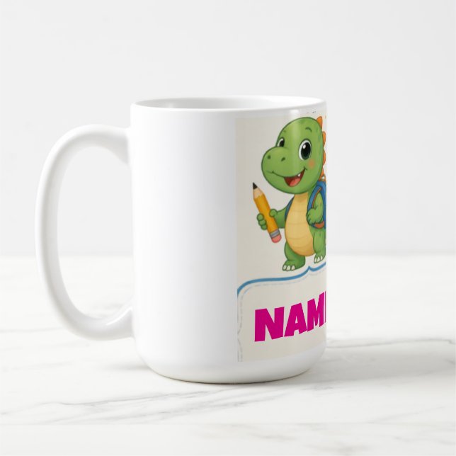 Caneca De Café Garrafa Personalizada de Dinossauro para Crianças  (Esquerda)
