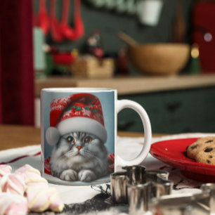 Caneca De Café Garras papais noeis estão chegando à cidade - Gato