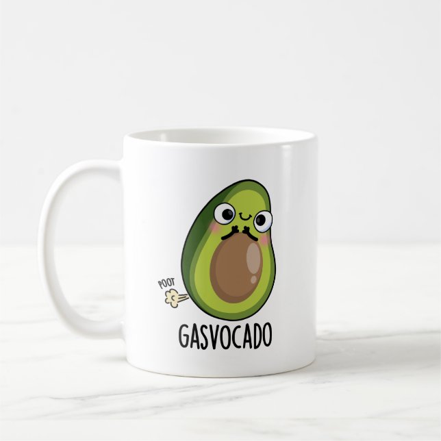 Caneca De Café Gasvocado Funny Fazendo Farsa Avocado Pun (Esquerda)