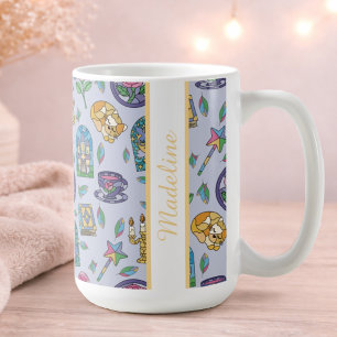 Caneca De Café Gata Personalizada Beleza e a Fera Livro Menina