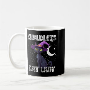 Caneca De Café Gata Preta de Chapéu de Bruxa Assustadora Sem Filh