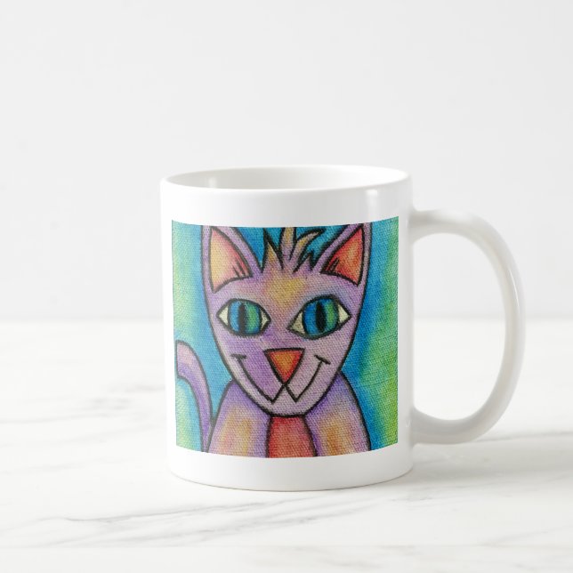 Caneca De Café Gata Rosa Roxa (Direita)