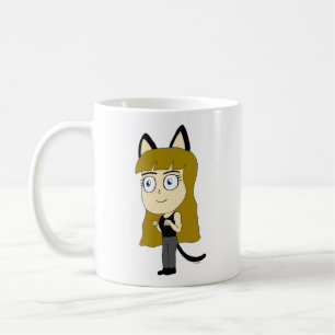 Caneca De Café gatinha chibi   