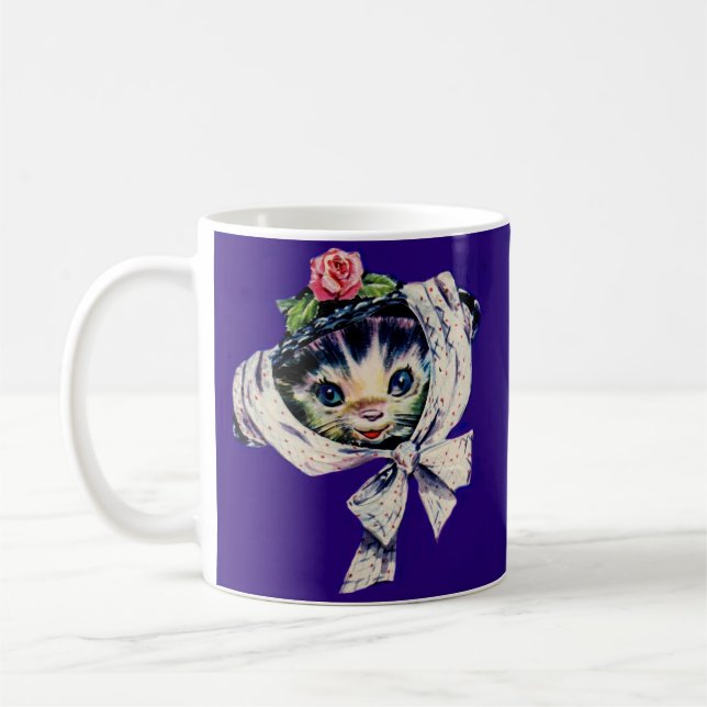 Caneca De Café gatinho adorável num chapéu de gatinho (Esquerda)