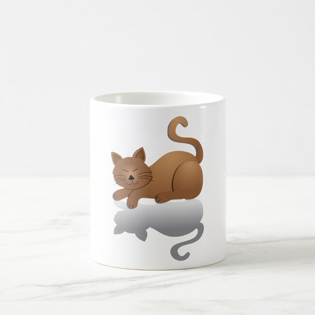 Caneca De Café Gatinho Adorável Sonolento (Criador carregado)