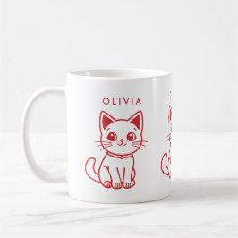 Caneca De Café Gatinho (ALTERAR TODAS AS CORES) e nome