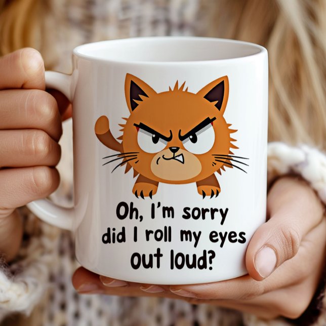 Caneca De Café Gatinho antissocial do Gato Sarcástico (Criador carregado)
