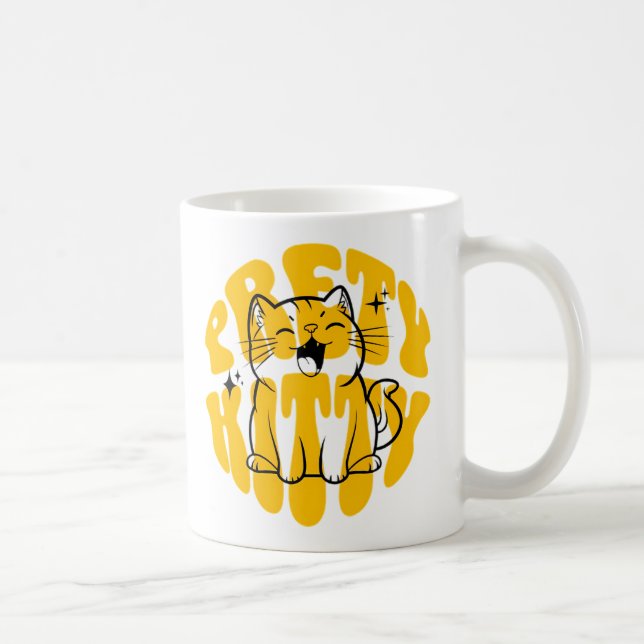 Caneca De Café Gatinho bonito gato fofo (Direita)