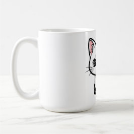 Caneca De Café Gatinho Branco Fofo