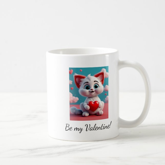 Caneca De Café Gatinho com Namorados vermelho (Direita)