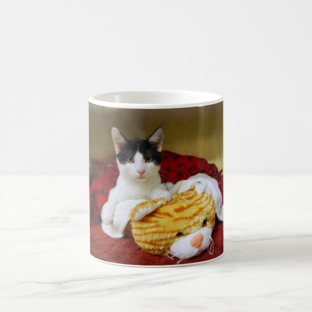 Caneca De Café Gatinho Com Tigre De Brinquedo (Centro)