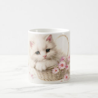 Caneca De Café Gatinho da Cesta Florida