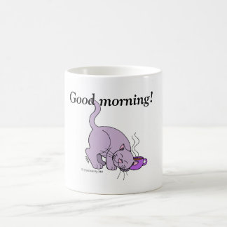 Caneca De Café Gatinho De Café De Manhã Mug - Roxo