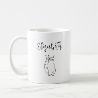 Caneca De Café Gatinho de Cartoon Gato Bonito Desenho Personaliza