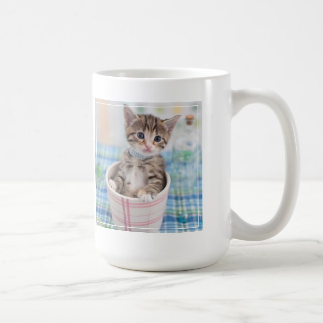 Caneca De Café Gatinho de Munchkin com fita bonito (Direita)