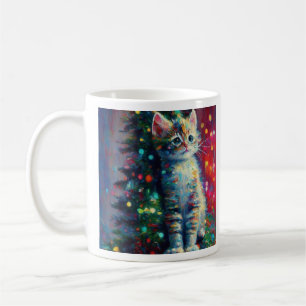 Caneca De Café Gatinho de Natal Fofo Feliz Gat-Nal