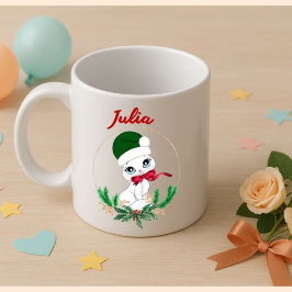 Caneca De Café Gatinho de Natal personalizado – Férias