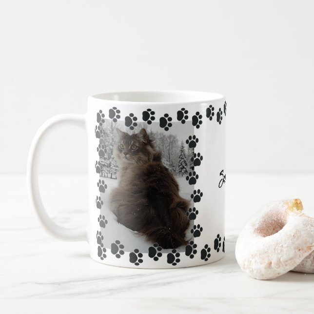Caneca De Café Gatinho de neve (Com Donut)
