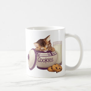 Caneca De Café Gatinho do gato malhado do frasco de biscoito