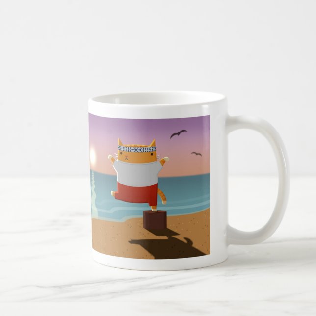 Caneca De Café Gatinho do karaté! (Direita)