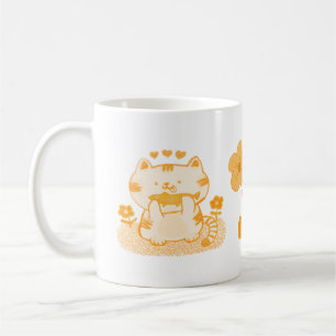Caneca De Café Gatinho e peixe
