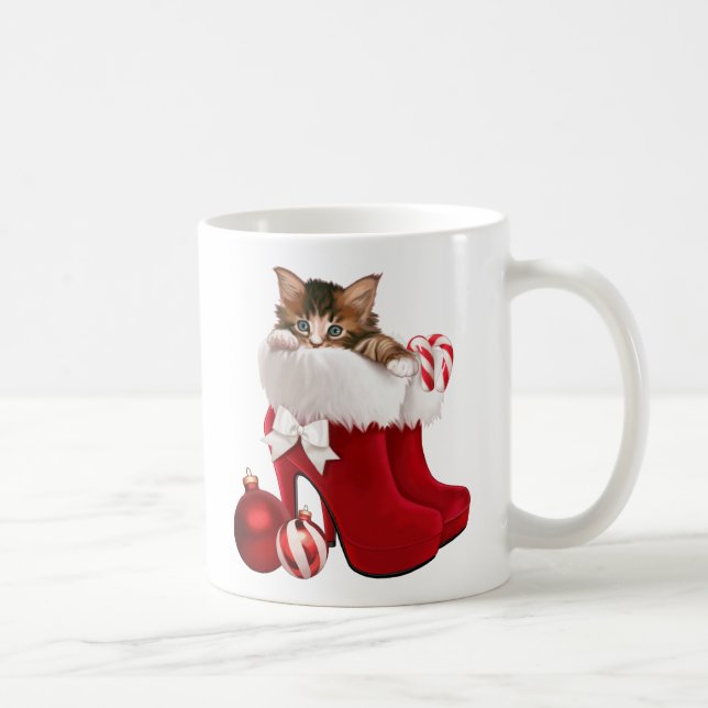 Caneca De Café Gatinho em calçados do Natal (Direita)