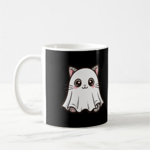 Caneca De Café Gatinho Fantasma Fofo de Halloween
