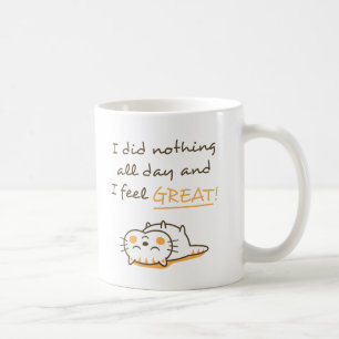 Caneca De Café Gatinho Fofo Não Faz Nada Confissão Divertida