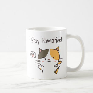 Caneca De Café Gatinho Fofo Punho Positivo
