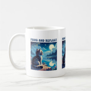 Caneca De Café Gatinho Fofo Reflete Mug de Mensagem