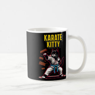 Caneca De Café Gatinho Funny Karate - Campeão Felino de Artes Mar