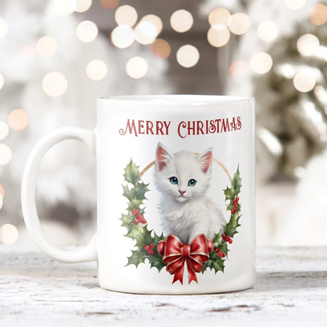 Caneca De Café Gatinho Gatinho Gatinho Bonito Nome Lover Mug (Cute Christmas Kitty Cat Lover Name Mug)