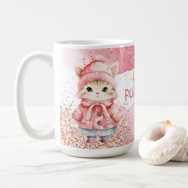 Caneca De Café Gatinho Gatinho Gatinho Casaco de inverno (Com Donut)