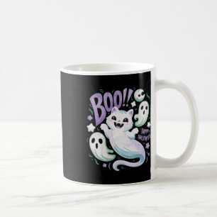 Caneca De Café Gatinho Ghost Ghost Boo Halloween