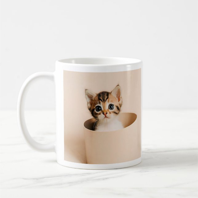 Caneca De Café Gatinho giro numa taça (Esquerda)