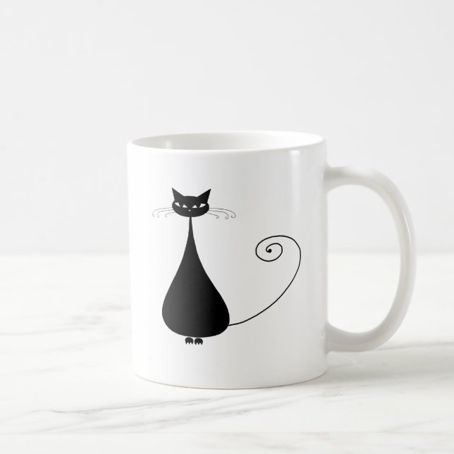 Caneca De Café Gatinho irrisório preto 4 (Direita)