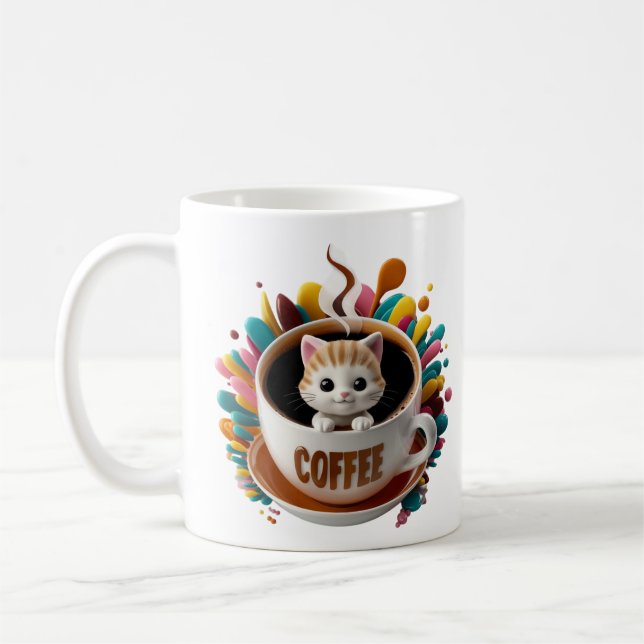 Caneca De Café Gatinho Kawaii bonito na Copa do Café (Esquerda)