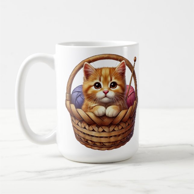 Caneca De Café Gatinho Laranja Adorável no Soquete com Fio (Esquerda)