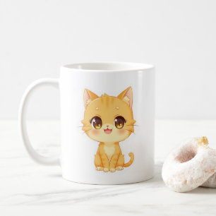 Caneca De Café Gatinho Laranja Cento