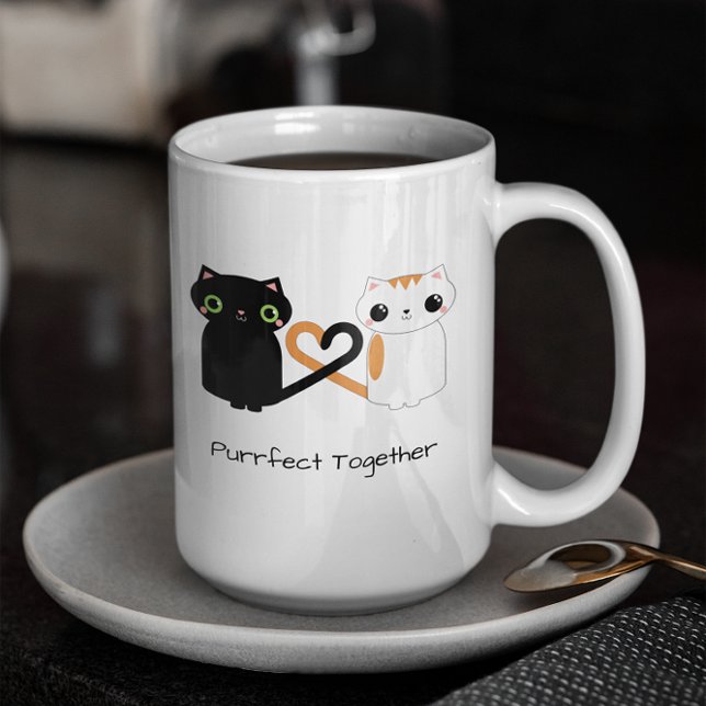 Caneca De Café Gatinho Love Heart Tails (Criador carregado)