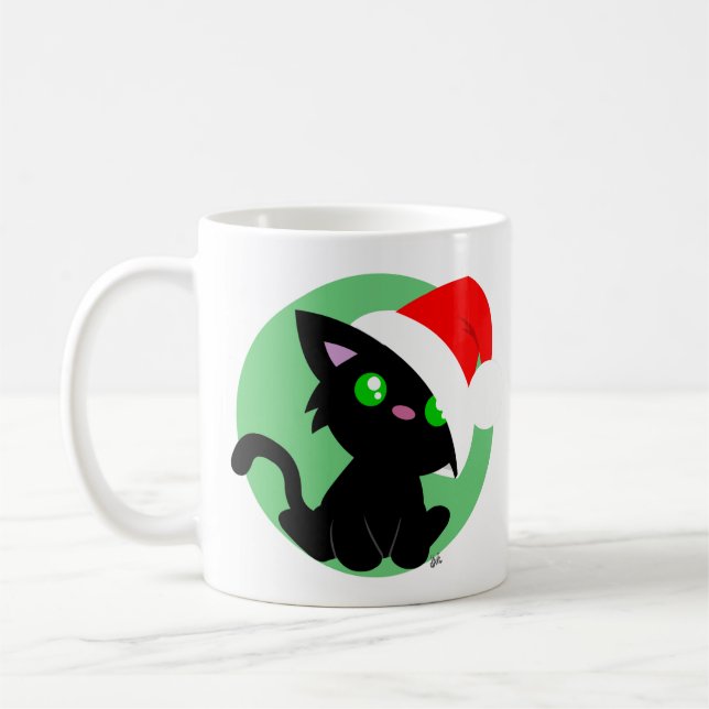 Caneca De Café Gatinho Meowy de Natal (Esquerda)
