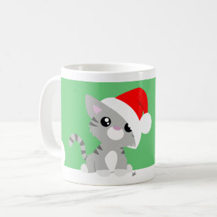 Caneca De Café Gatinho Meowy de Natal