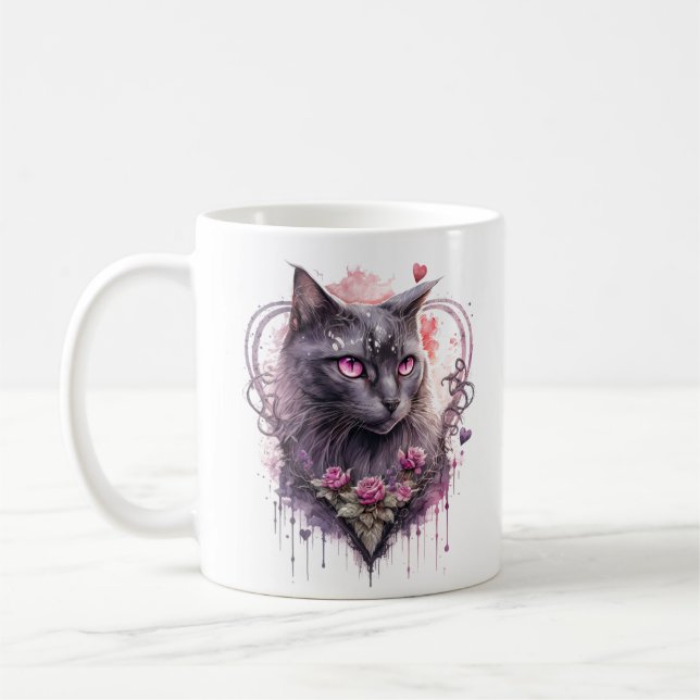 Caneca De Café Gatinho Preto Bruxo  (Esquerda)