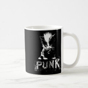 Caneca De Café Gatinho Punk com Design Gótico Nge e Mohawk
