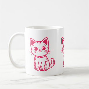 Caneca De Café Gatinho rosa 