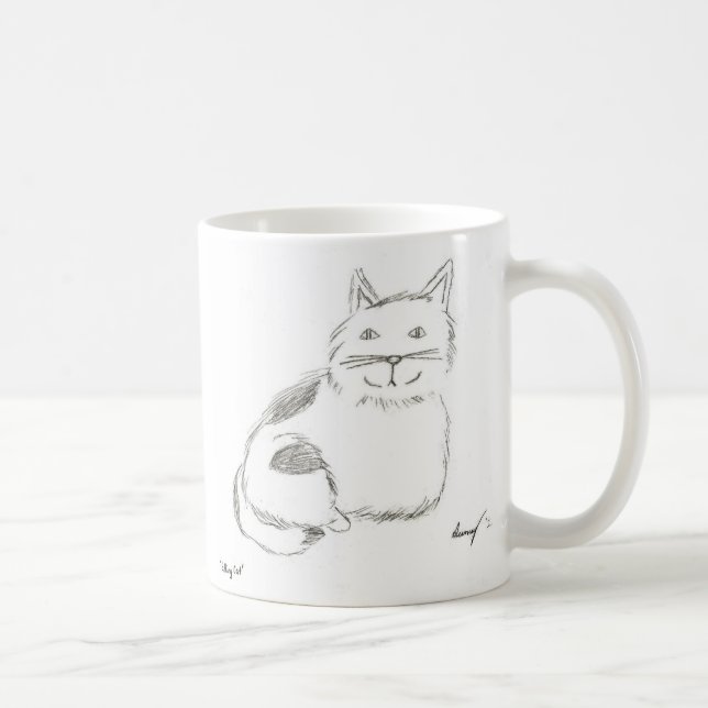 Caneca De Café Gatinho Sketch Mug (Direita)