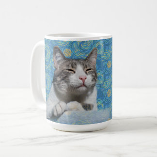 Caneca De Café Gatinho Starry Night
