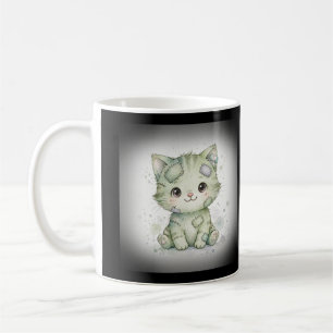 Caneca De Café Gatinho Zombie Fofo de Halloween