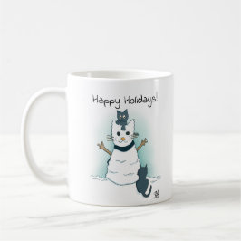 Caneca De Café Gatinhos de animação felizes tocando no Feriado de